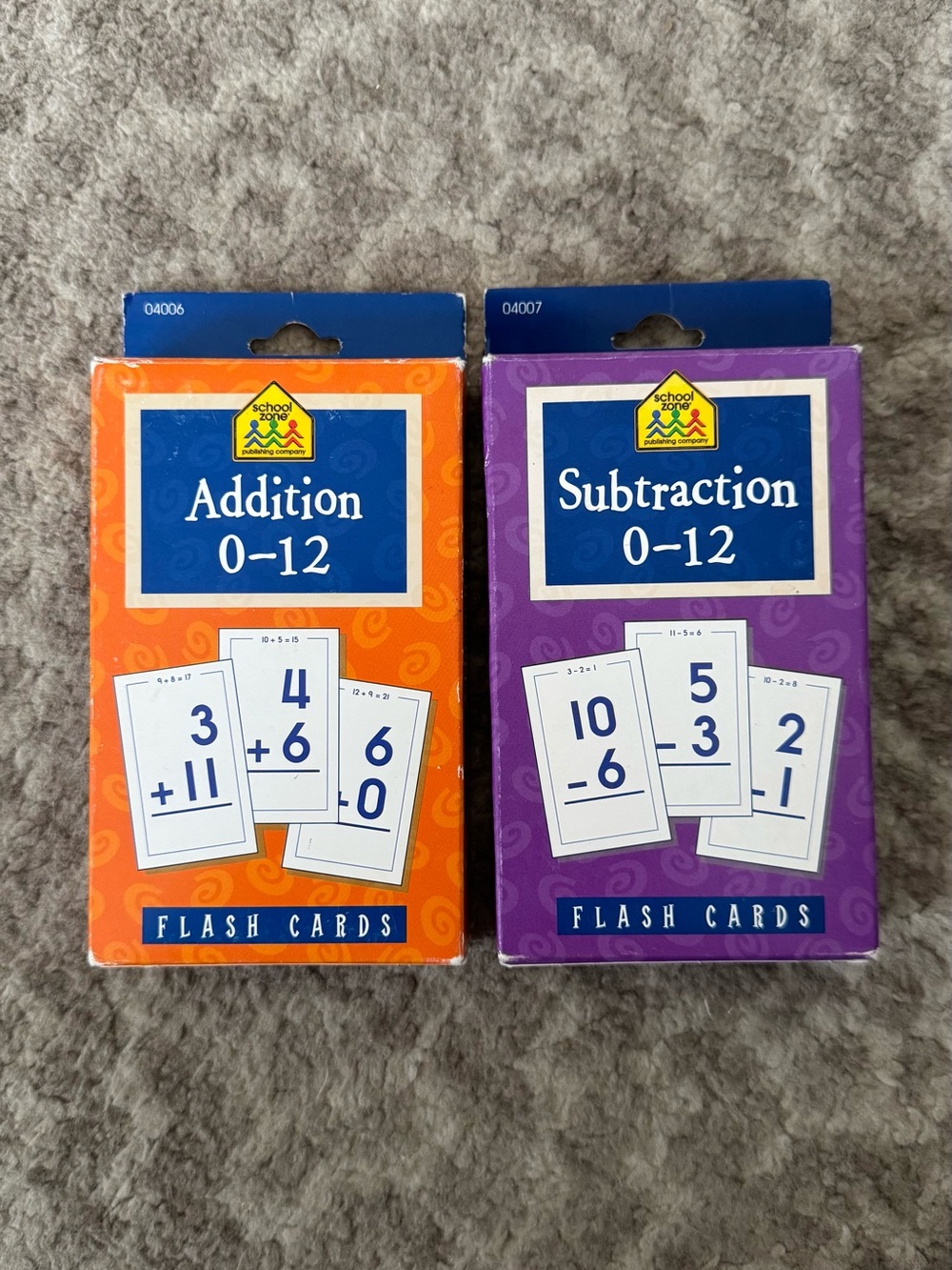 School Zone Math Subtraction and Addition 0-12 Flash Cards